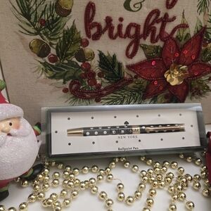NIB Kate Spade Black & White Polka Dot Ballpoint Pen